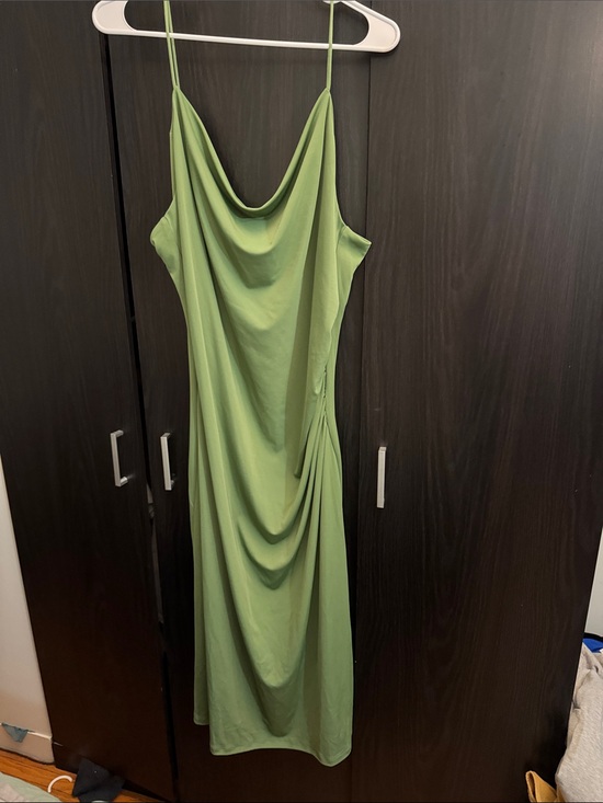 H&M Dresses & Skirts - H&M Olive Green Cowl Neck Spaghetti Strap Midi Dress